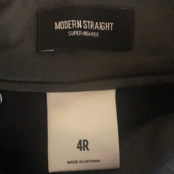 Express Faux Patent Leather Super High Rise Pants Sz. 4R Modern Straight Black - Picture 9 of 10